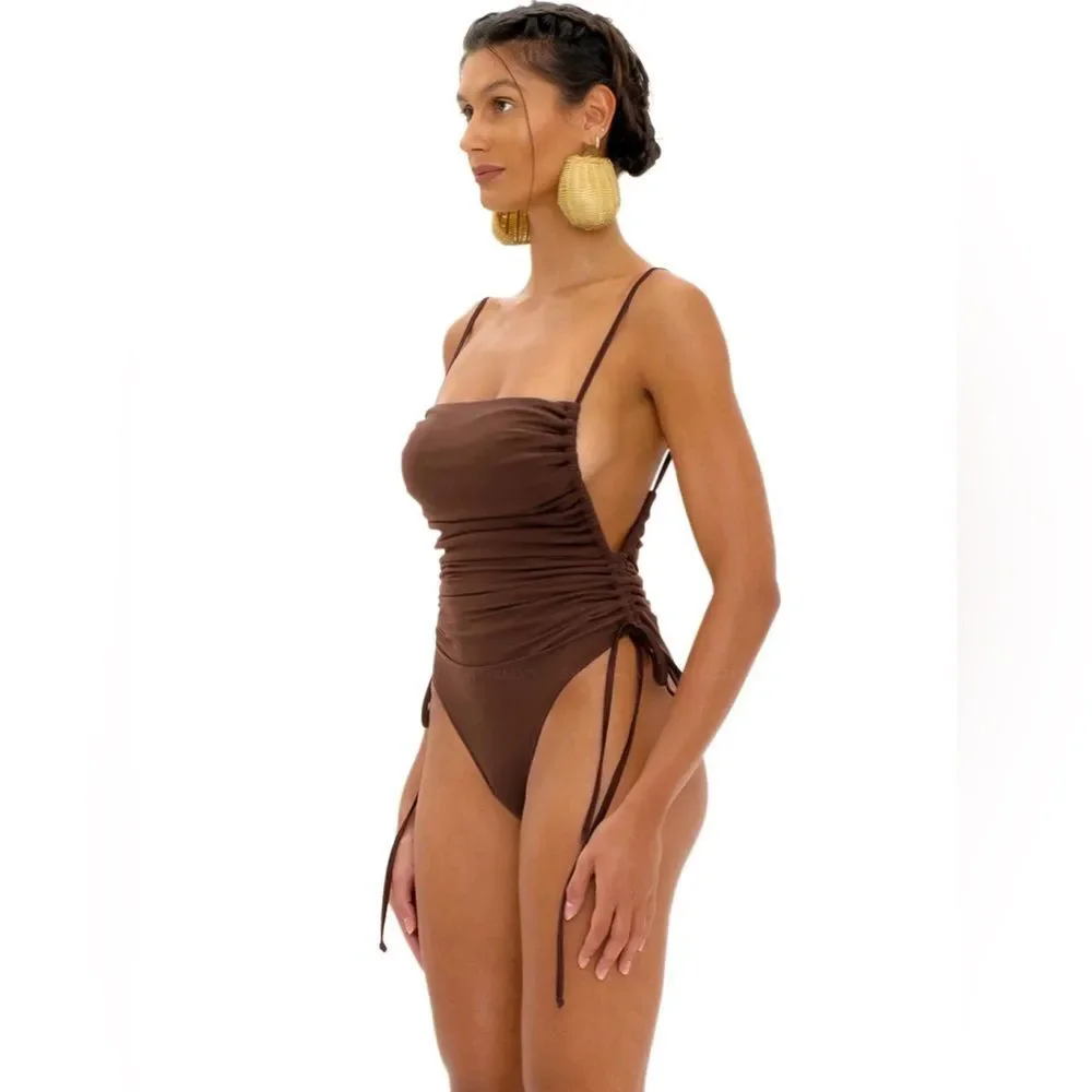 Andrea Iyamah Adan One Piece Swimsuit Cocoa Brown Size XS (US 4-6)